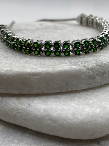 925 Sterling Silver Chrome Diopside Bracelet