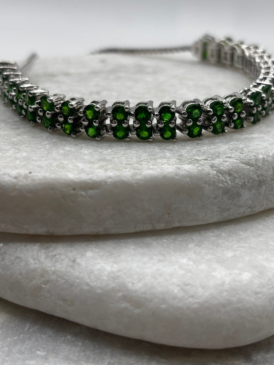 925 Sterling Silver Chrome Diopside Bracelet