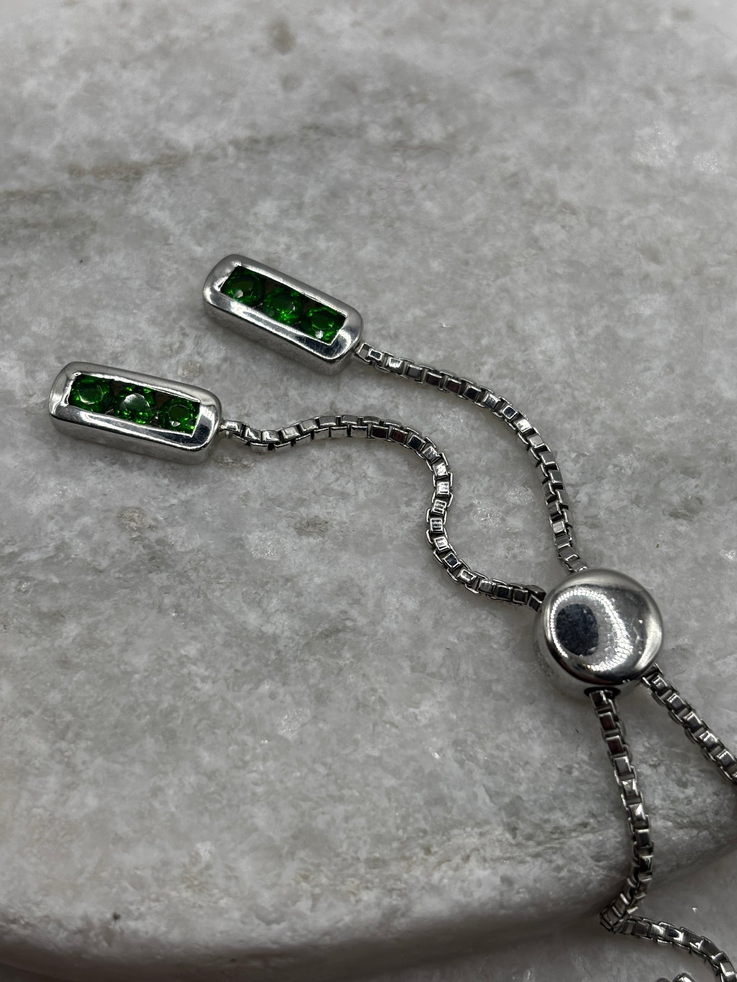 925 Sterling Silver Chrome Diopside Bracelet