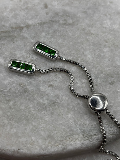 925 Sterling Silver Chrome Diopside Bracelet