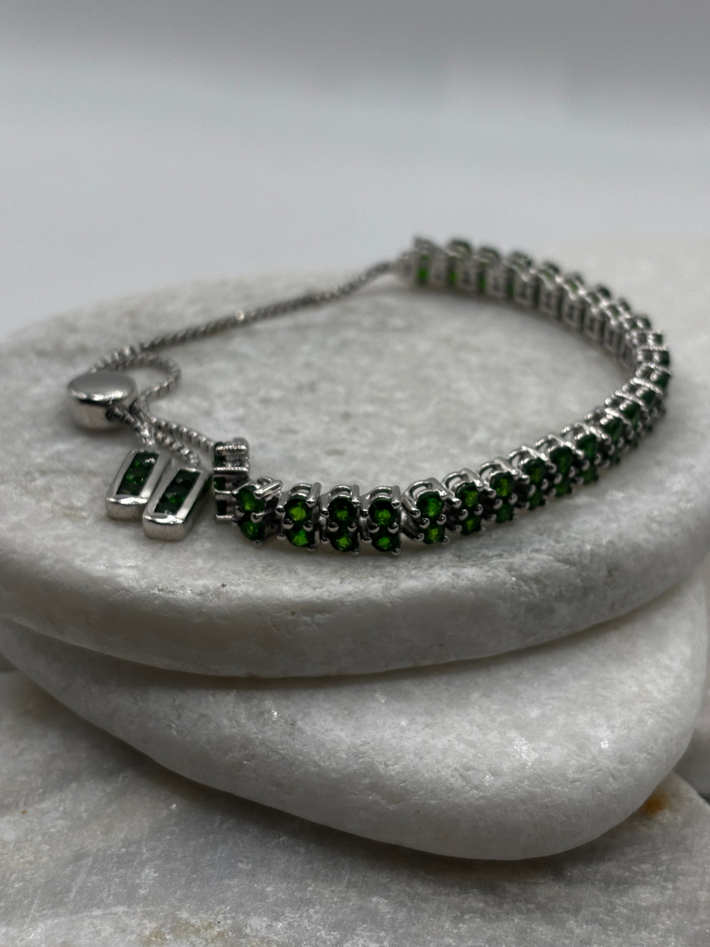 925 Sterling Silver Chrome Diopside Bracelet