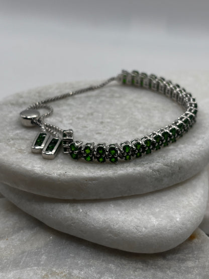 925 Sterling Silver Chrome Diopside Bracelet