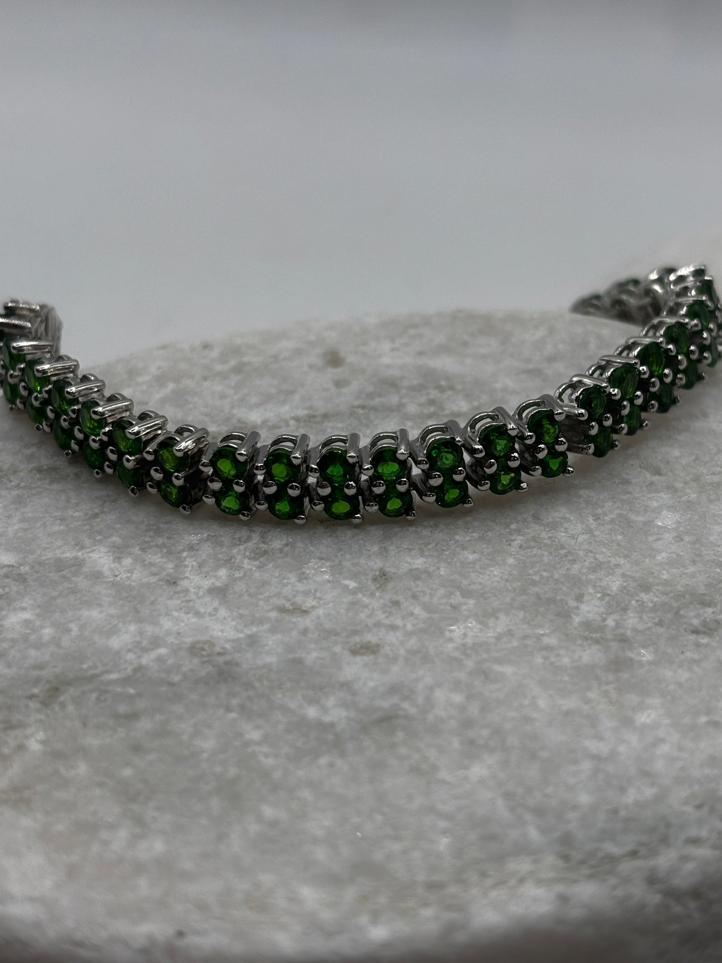 925 Sterling Silver Chrome Diopside Bracelet