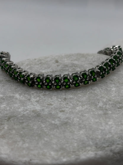 925 Sterling Silver Chrome Diopside Bracelet