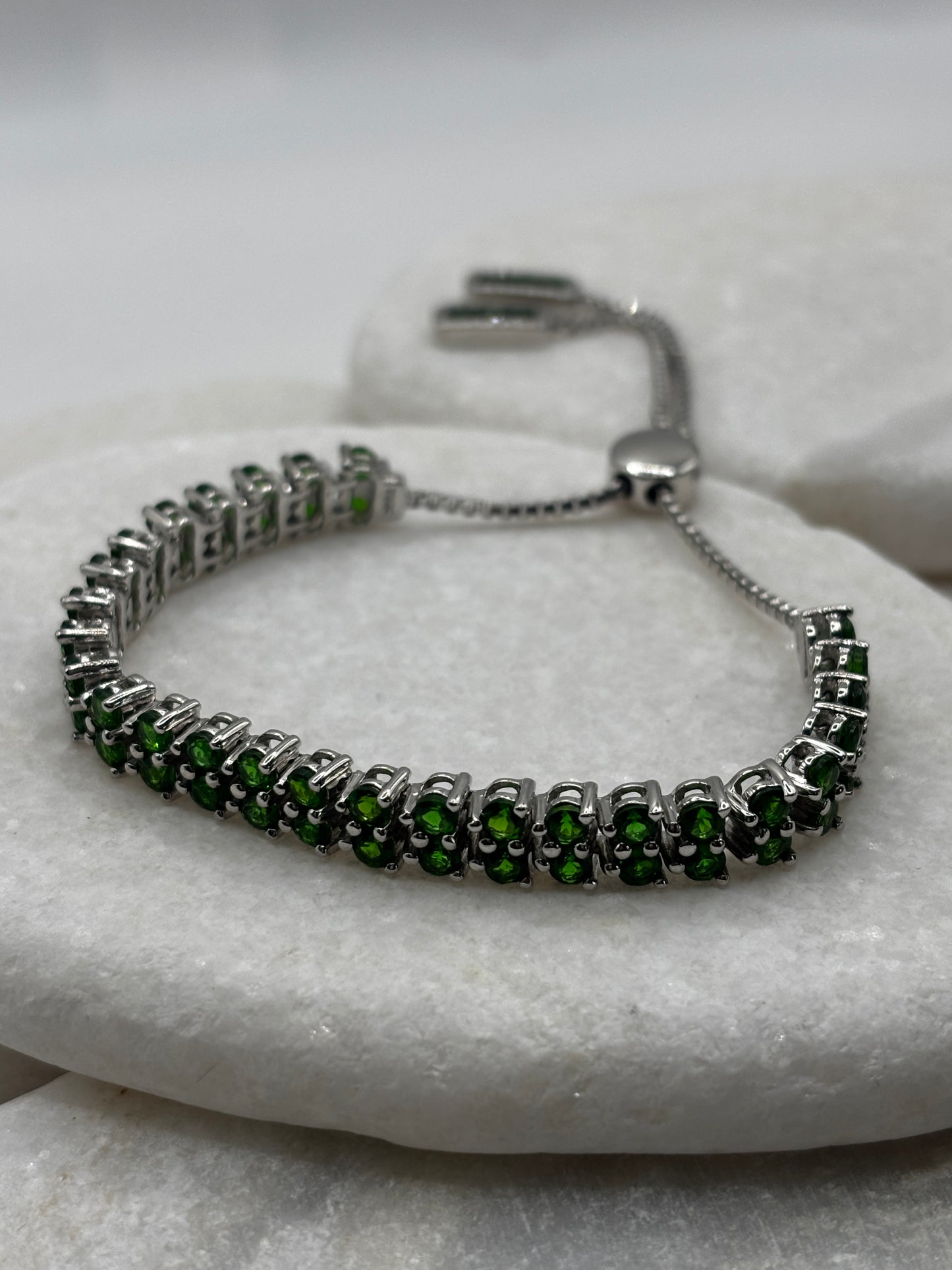 925 Sterling Silver Chrome Diopside Bracelet