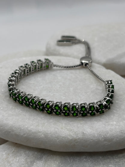 925 Sterling Silver Chrome Diopside Bracelet