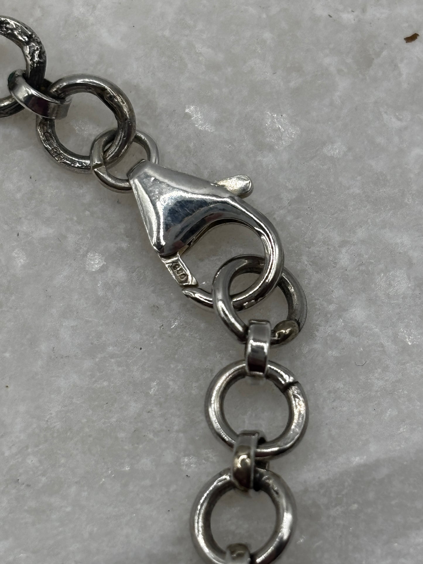 Vintage 925 Sterling Silver Oval Turquoise Bracelet
