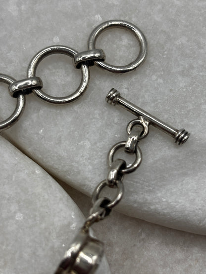 Vintage 925 Sterling Silver Clear Quartz Bracelet