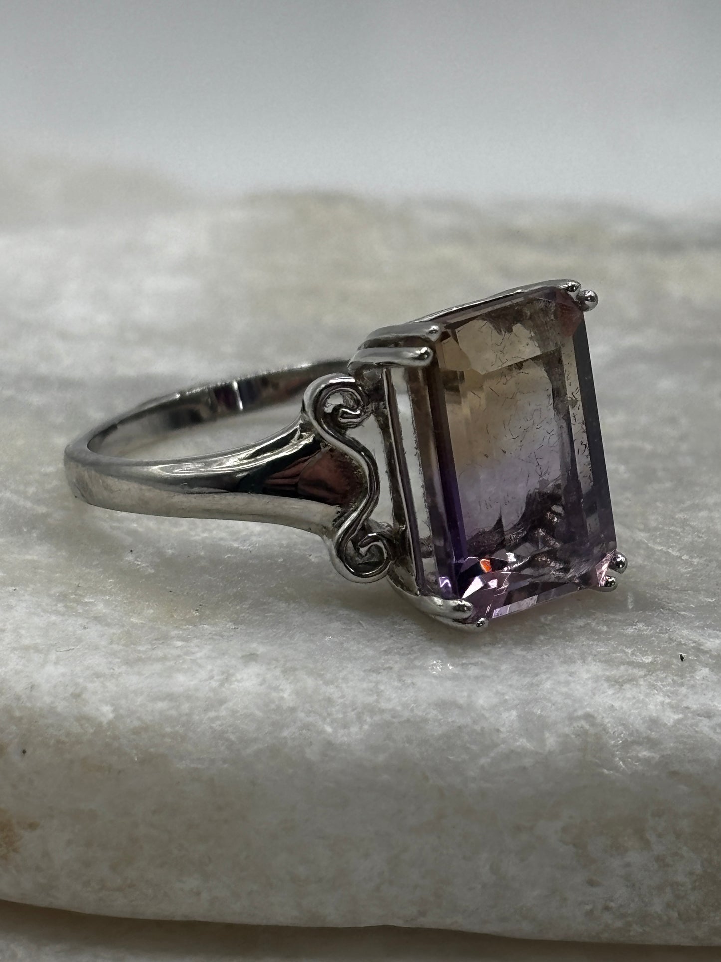 925 Sterling Silver Ametrine Ring - Size T