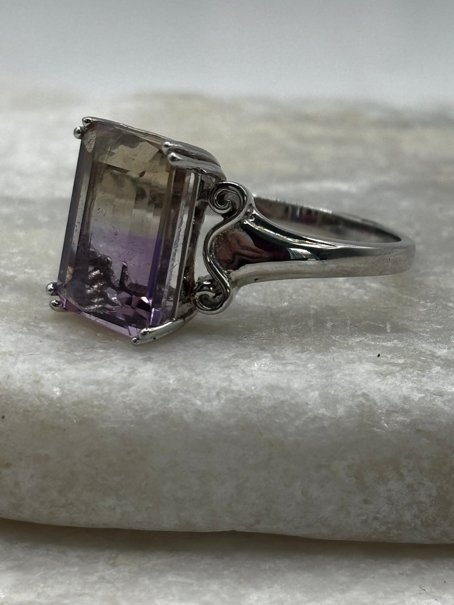 925 Sterling Silver Ametrine Ring - Size T