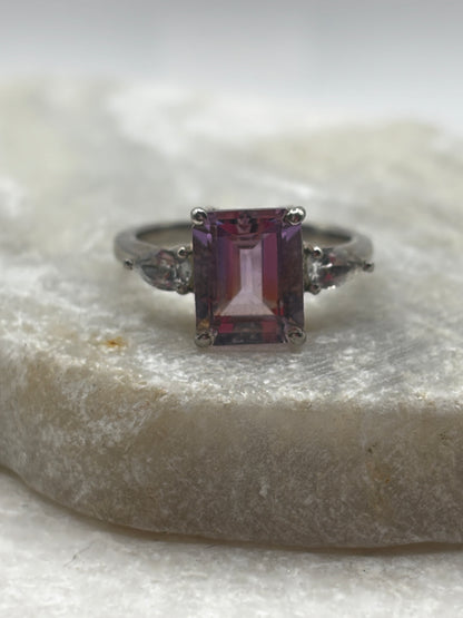 925 Sterling Silver Ametrine Doublet Ring - Size O