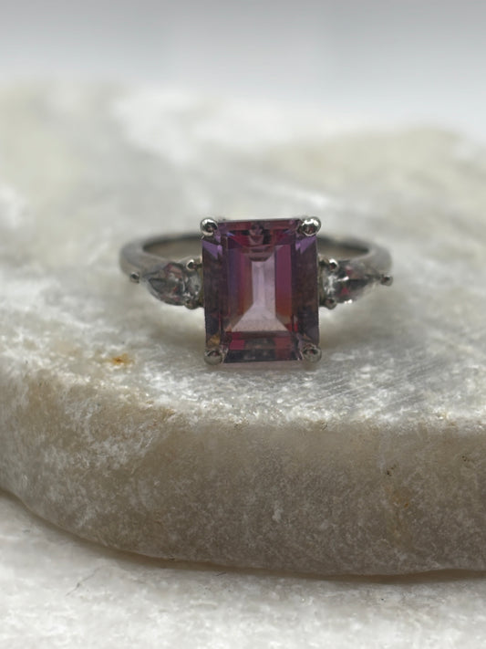 925 Sterling Silver Ametrine Doublet Ring - Size O