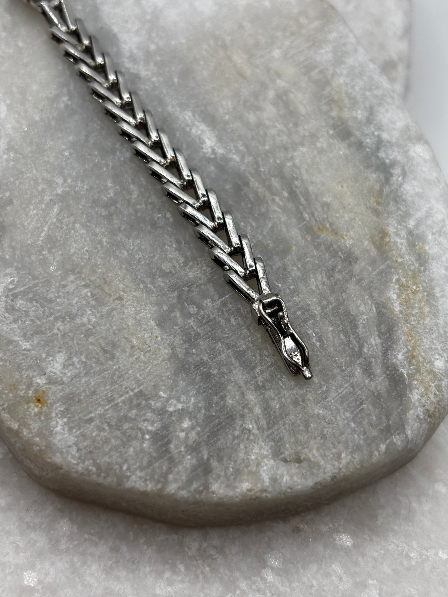 925 Sterling Silver Ruby Bracelet - 12cts - 19cm