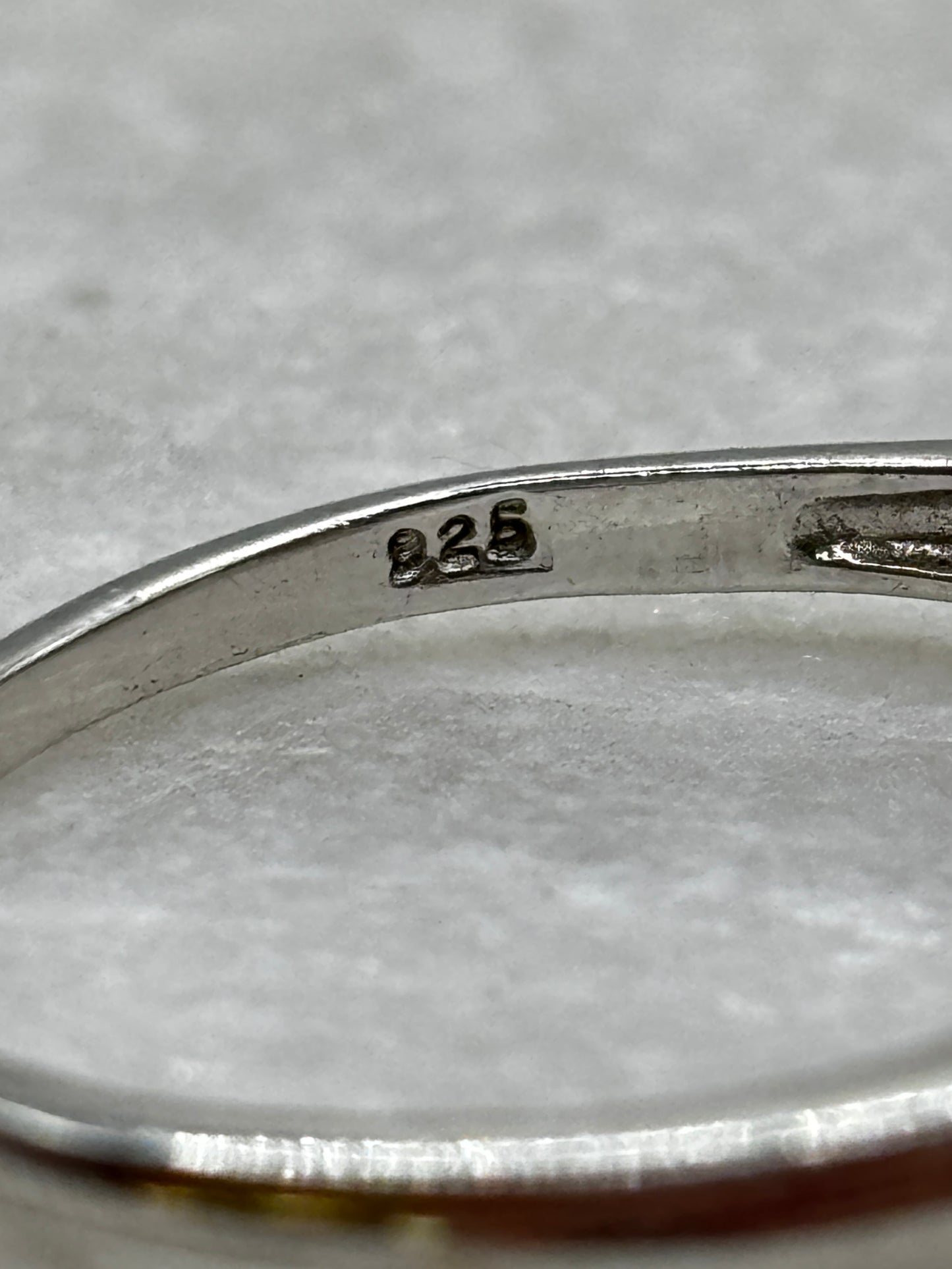 925 Sterling Silver Pink Tourmaline Half Eternity Band Ring - Size S.5