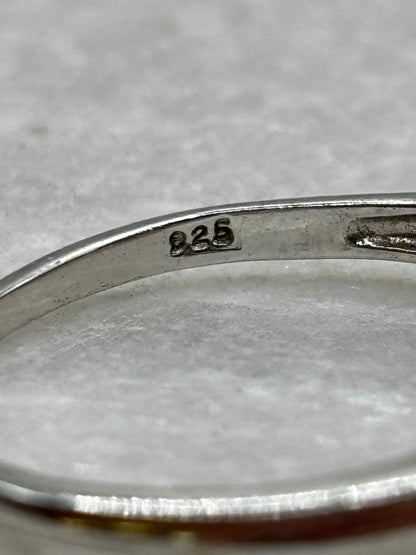 925 Sterling Silver Pink Tourmaline Half Eternity Band Ring - Size S.5