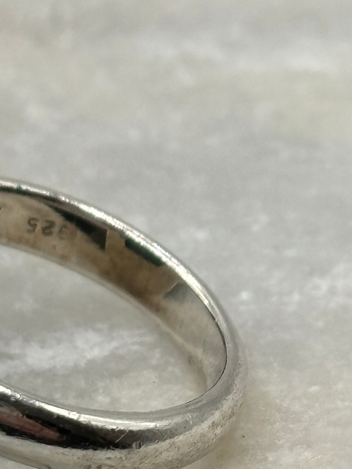 Vintage 925 Sterling Silver Turquoise Cabochon Oblong Ring - Size N
