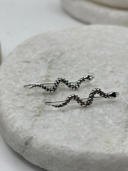 925 silver snake threader earrings
