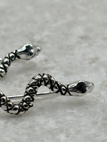 925 silver snake threader earrings