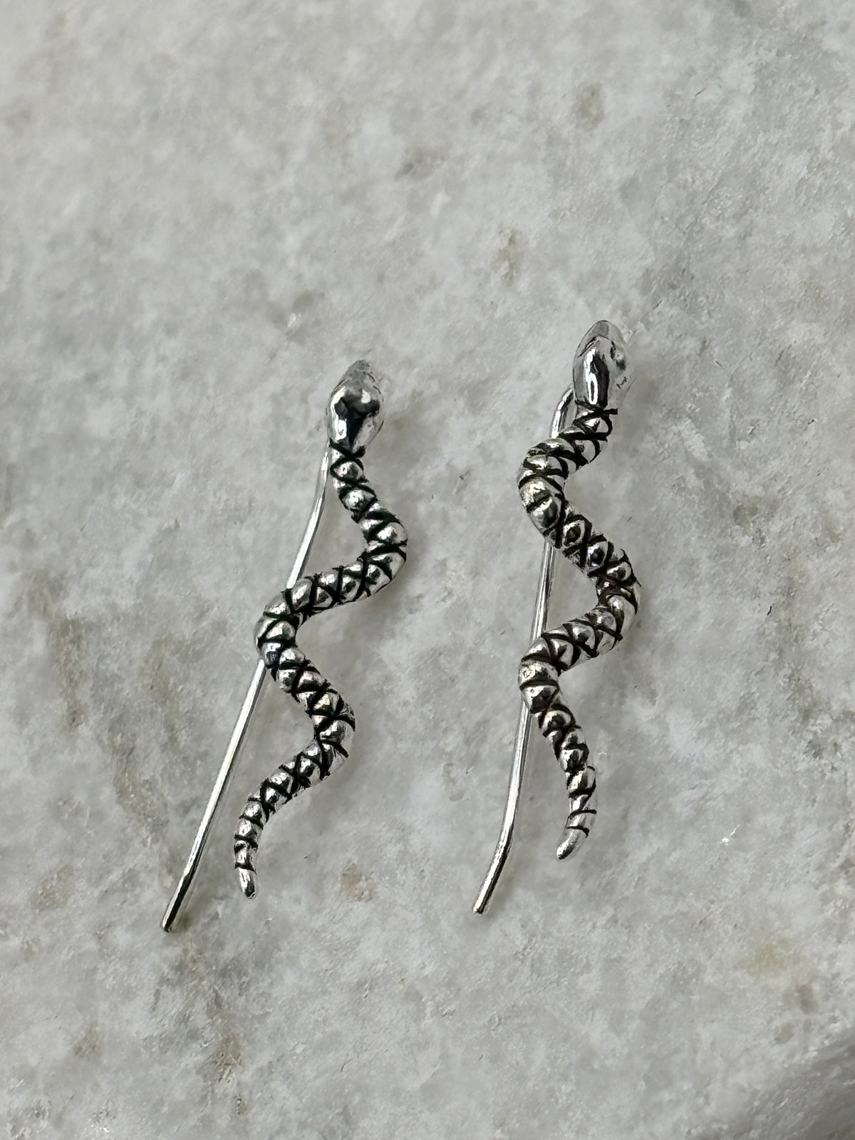 925 silver snake threader earrings