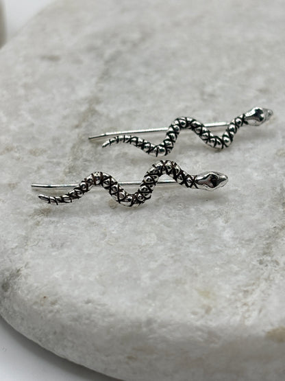 925 silver snake threader earrings