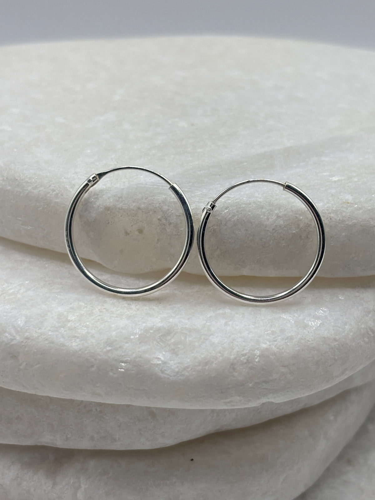 Handcrafted 925 Sterling Silver 1.2 x 18mm Sleeper Hoop Earrings