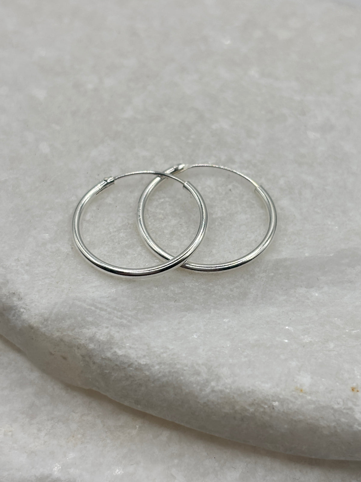 Handcrafted 925 Sterling Silver 1.2 x 18mm Sleeper Hoop Earrings