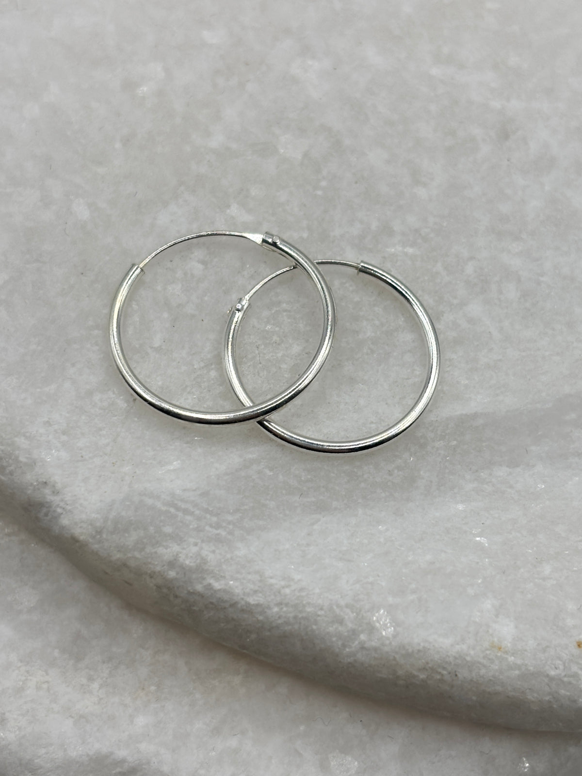 Handcrafted 925 Sterling Silver 1.2 x 18mm Sleeper Hoop Earrings