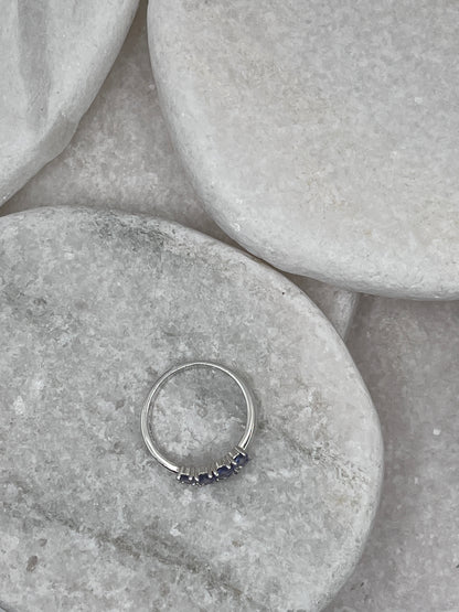 925 Sterling Silver Tanzanite Cluster Ring Size S