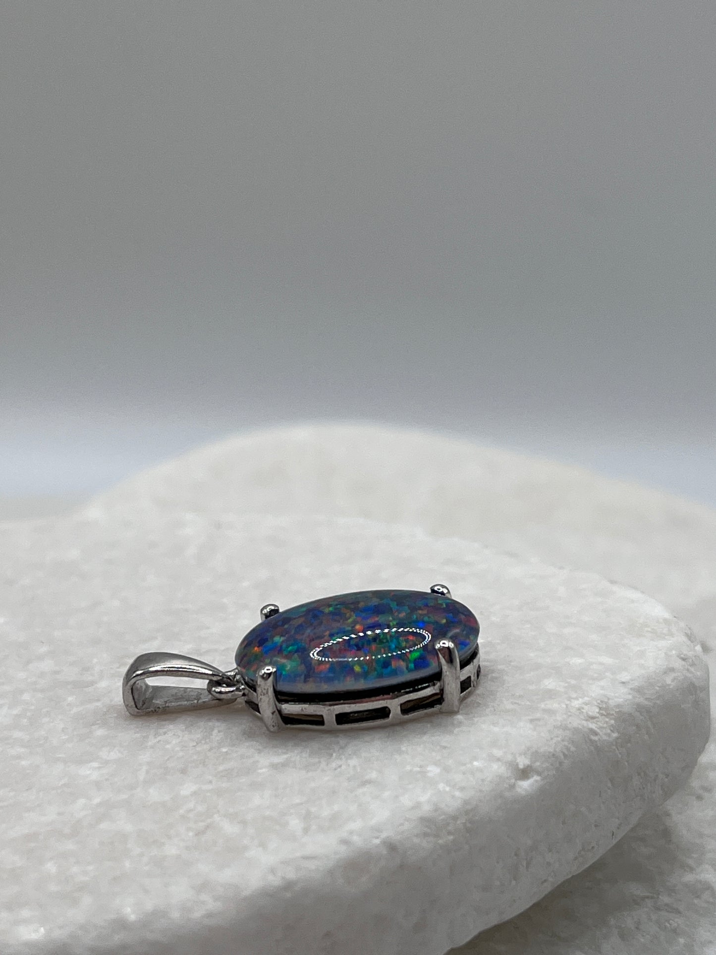 925 Sterling Silver Boulder Opal Triplet Pendant 45cm Chain