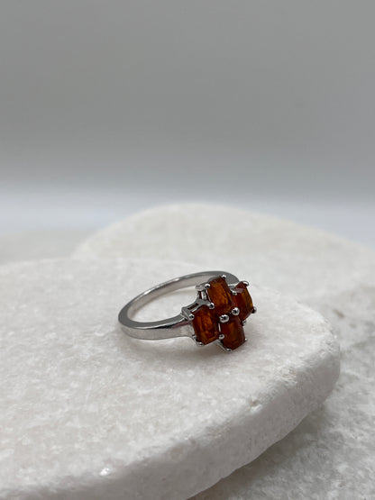 925 Sterling Silver Orange Kyanite Size S