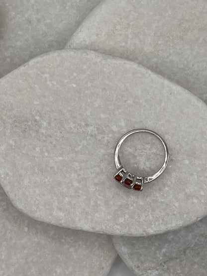 925 Sterling Silver Orange Kyanite Size S