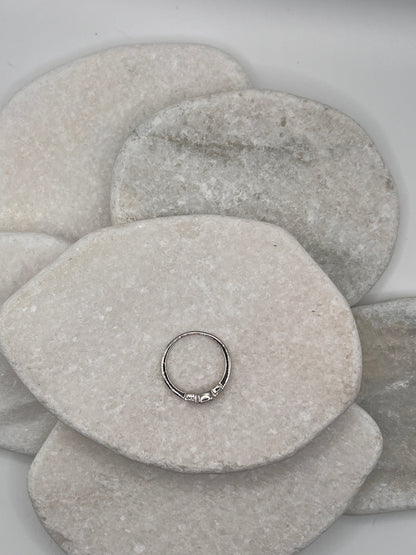 925 Sterling Silver Diamond Trilogy Size O