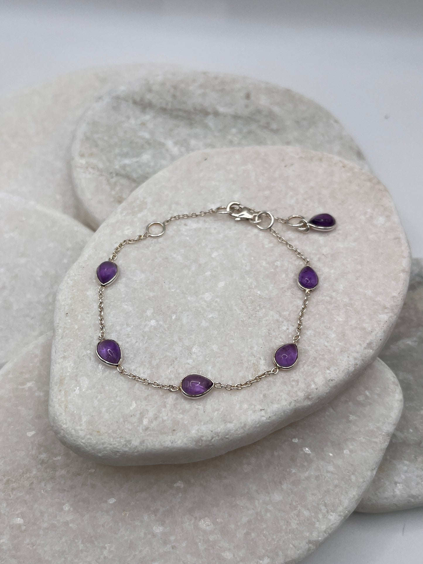 925 Sterling Silver Amethyst Bracelet