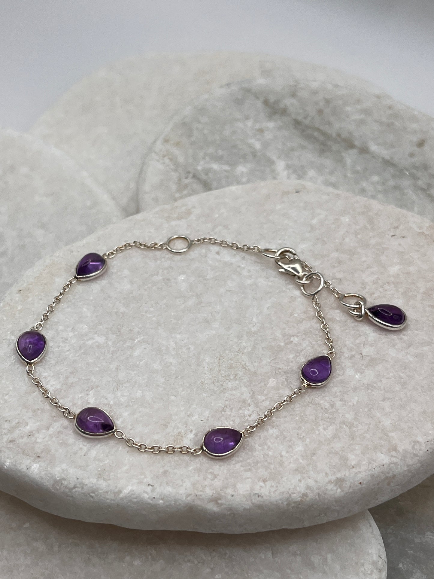 925 Sterling Silver Amethyst Bracelet