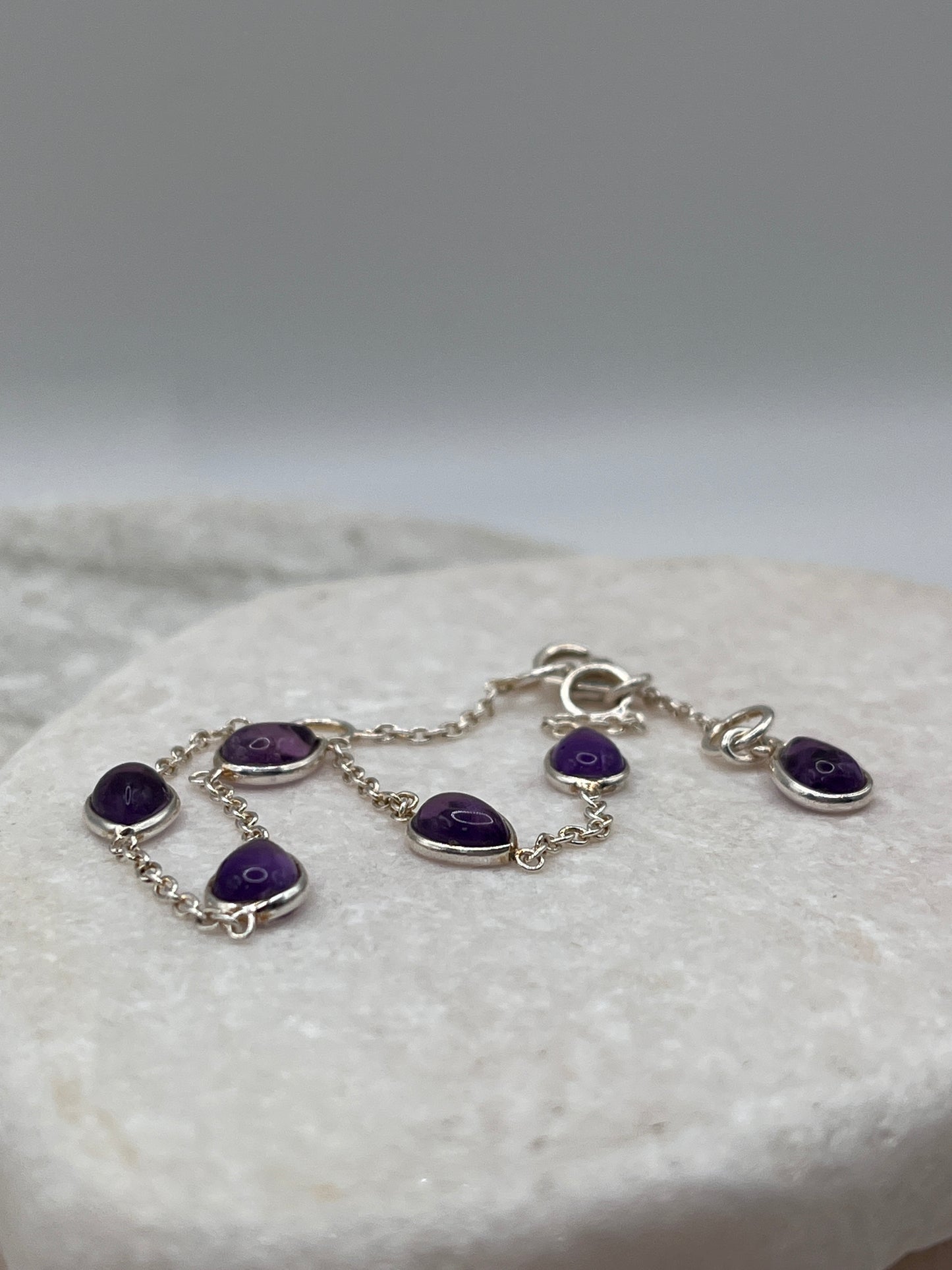 925 Sterling Silver Amethyst Bracelet