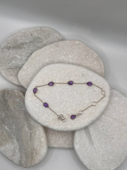 925 Sterling Silver Amethyst Bracelet