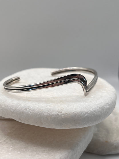 925 Sterling Silver Two Strand Cuffed Bangle