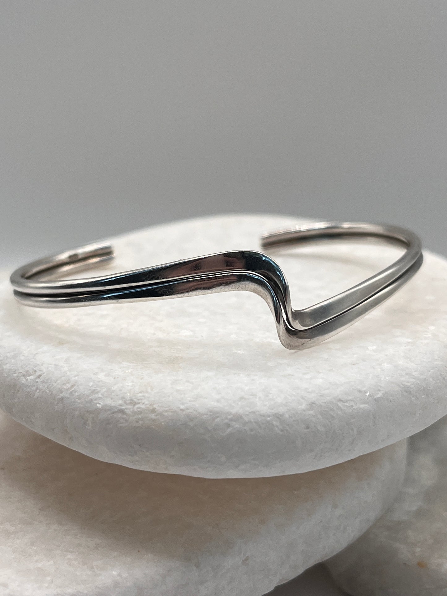 925 Sterling Silver Two Strand Cuffed Bangle