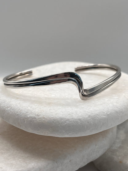 925 Sterling Silver Two Strand Cuffed Bangle