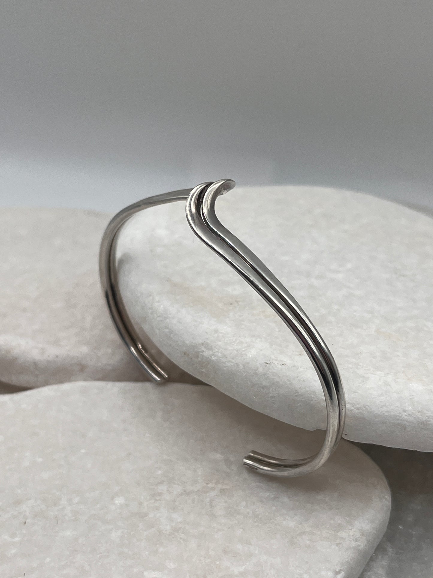 925 Sterling Silver Two Strand Cuffed Bangle