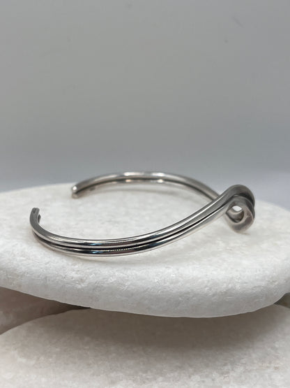925 Sterling Silver Two Strand Cuffed Bangle