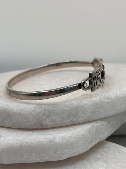 925 Sterling Silver Celtic Hinged Heart Bangle