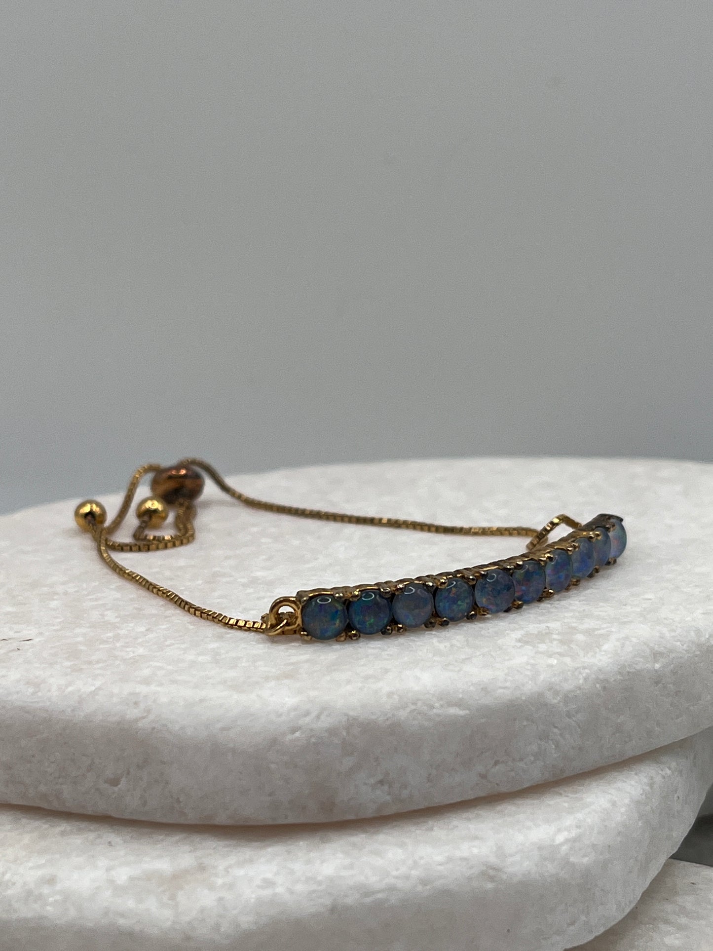 925 Sterling Silver Opal Triplet Bracelet