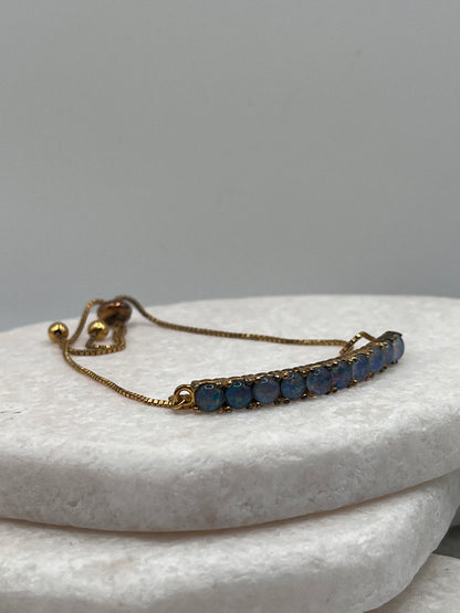 925 Sterling Silver Opal Triplet Bracelet