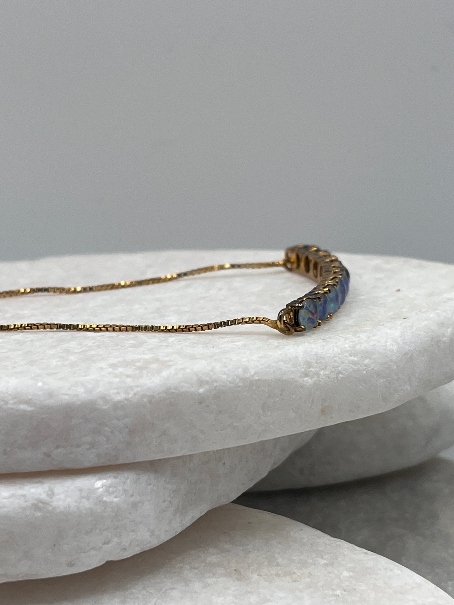 925 Sterling Silver Opal Triplet Bracelet