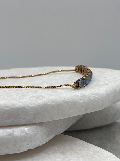 925 Sterling Silver Opal Triplet Bracelet