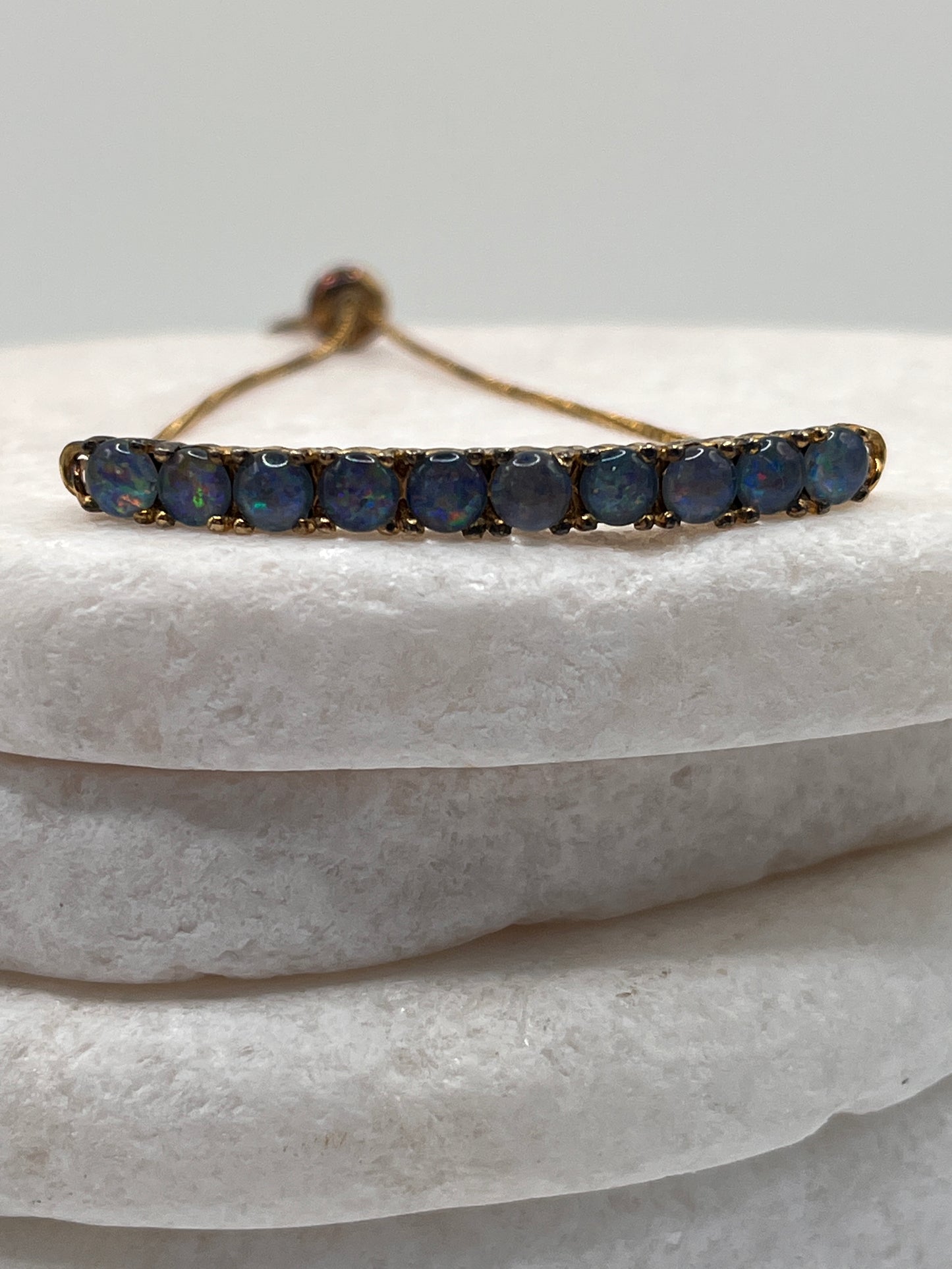 925 Sterling Silver Opal Triplet Bracelet