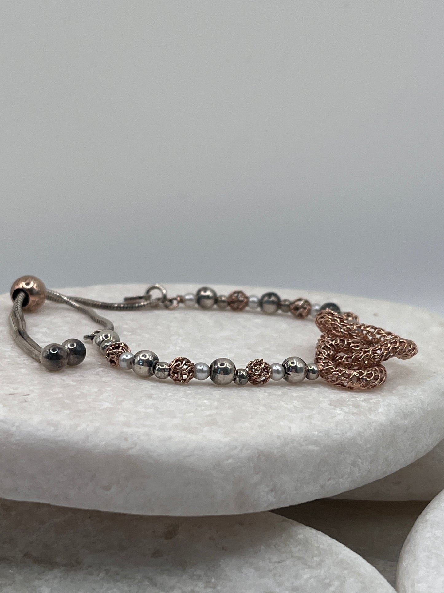 925 Sterling Silver And Rose Gold Bracelet