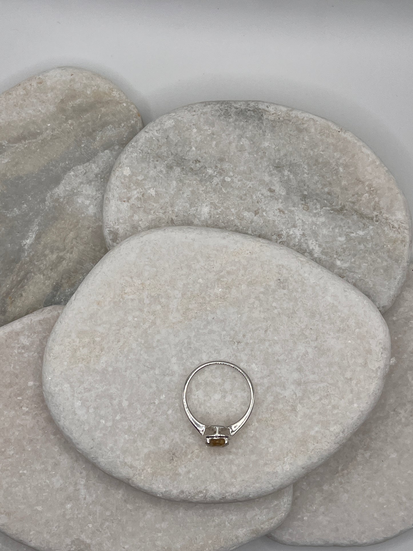 925 Sterling Silver Golden Rutile Solitaire Size S
