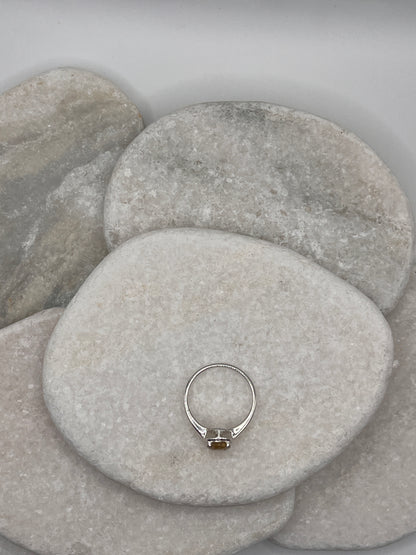 925 Sterling Silver Golden Rutile Solitaire Size S